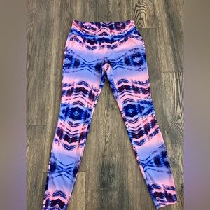 Ultra Flirt pink and blue spandex leggings